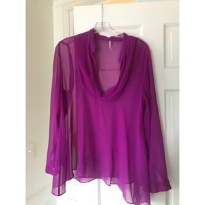 FREE PEOPLE PURPLE LONG SLEEVE TOP